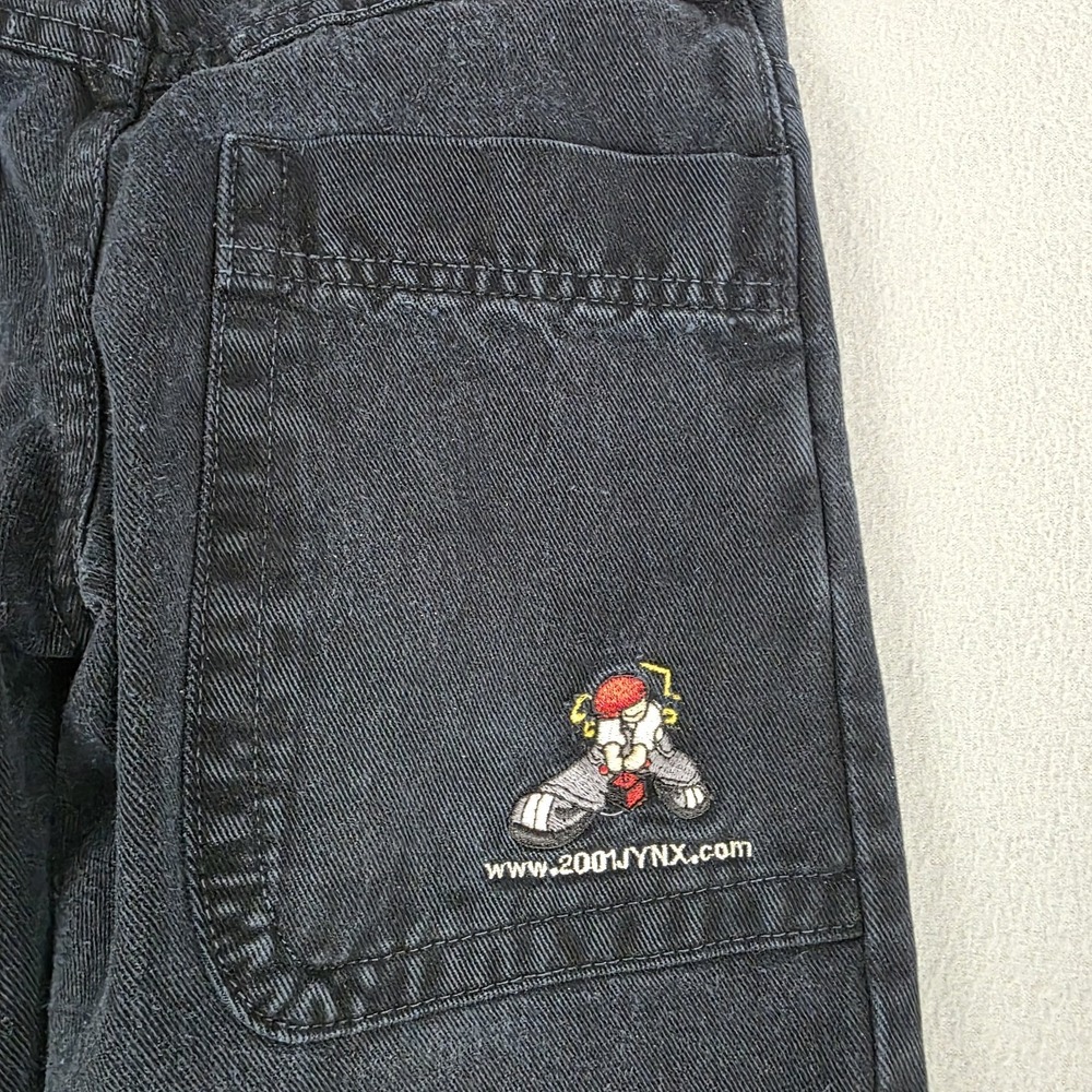 Vintage JYNX Jeans Youth Boys 7-8 Black 20x24 Wide Leg Baggy Skater Y2K 90's USA - Picture 8 of 11